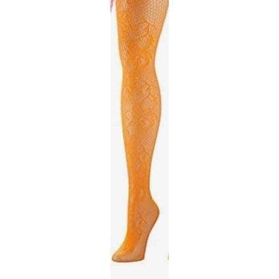 Isadora Paccini NY Orange Plus Size Fishnet Tights